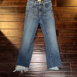 mother jeans the insider crop step fray girl crush size 24